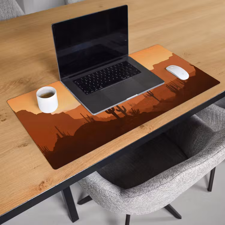 Bureau onderlegger - Landschap - Woestijn - Cactussen - Zon — 2