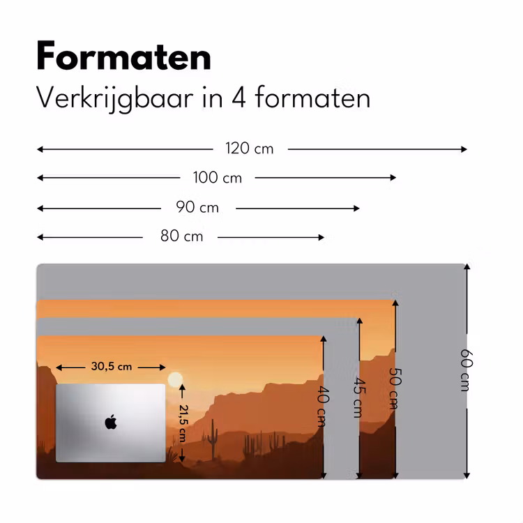 Bureau onderlegger - Landschap - Woestijn - Cactussen - Zon — 7