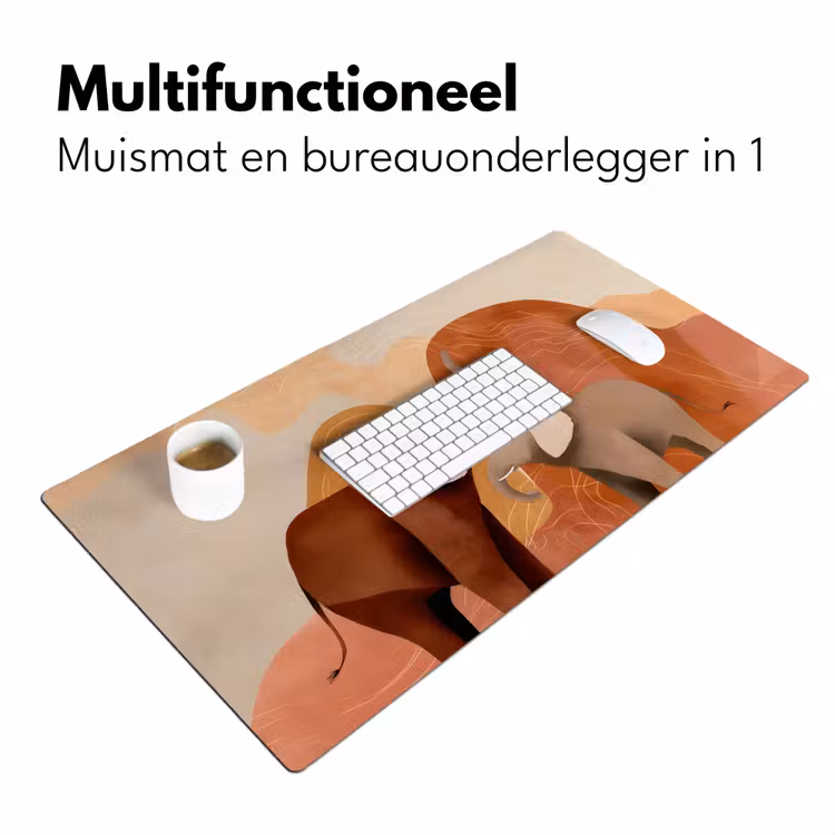 Bureau onderlegger - Olifanten - Oranje - Abstract — 6