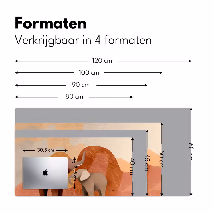 Bureau onderlegger - Olifanten - Oranje - Abstract — 7