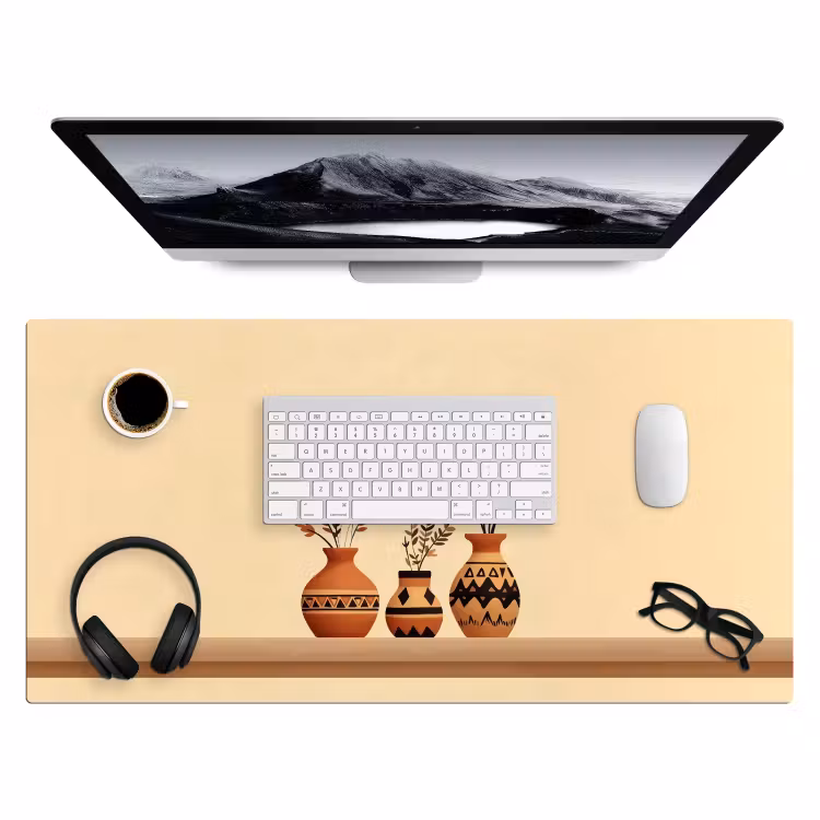 Bureau onderlegger - Vazen - Bloemen - Bladeren - Minimalistisch — 3