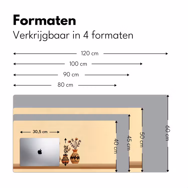 Bureau onderlegger - Vazen - Bloemen - Bladeren - Minimalistisch — 7