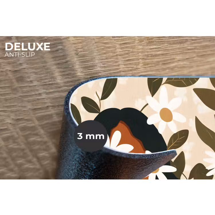 Placemat - 6 stuks - Illustratie - Vrouw - Madeliefjes - Wit — 4