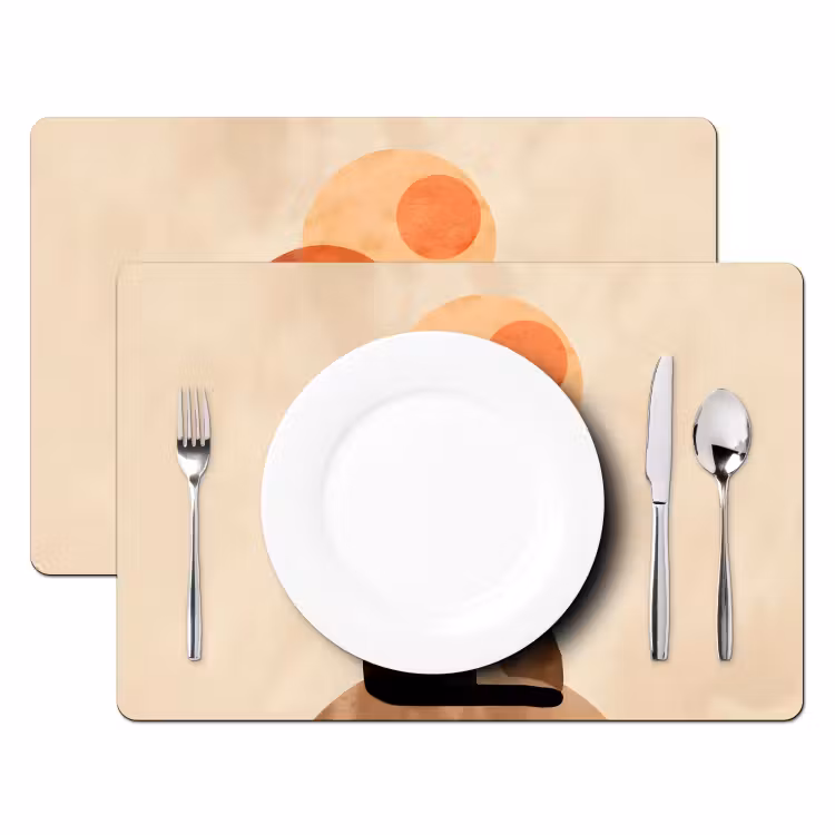 Placemat - 6 stuks - Katten - Zwart - Abstract - Cirkels — 2