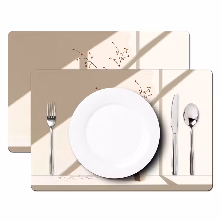 Placemat - 6 stuks - Vaas - Takken - Bessen - Minimalistisch — 2