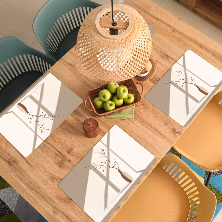 Placemat - 6 stuks - Vaas - Takken - Bessen - Minimalistisch — 6