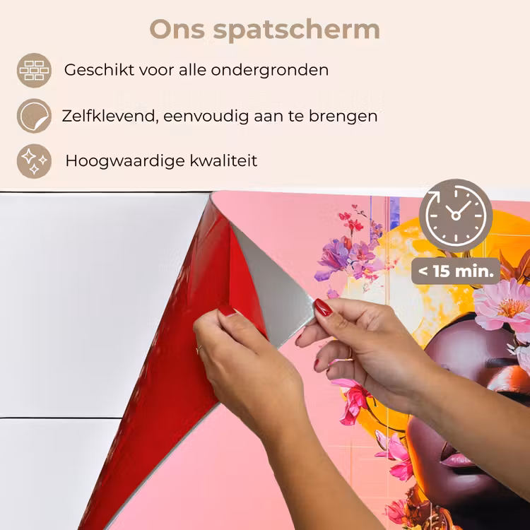 Spatscherm keuken - Kleurrijk - Bloemen - Vrouw - Zon — 4