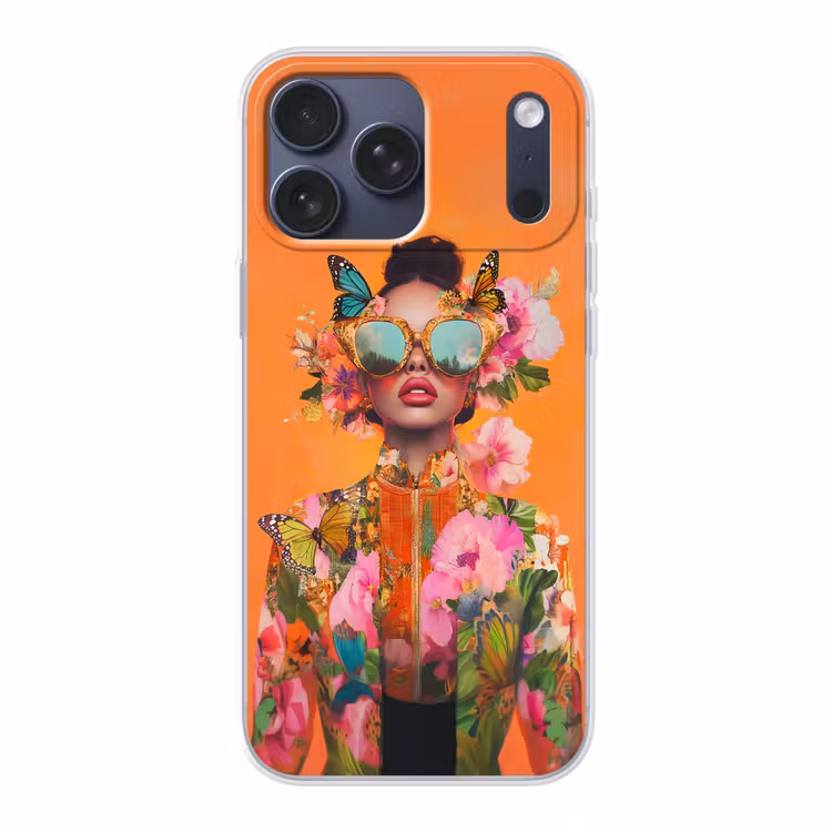 Telefoonhoesje Softcase - Vlinders - Vrouw - Zonnebril - Kleurrijk — 1