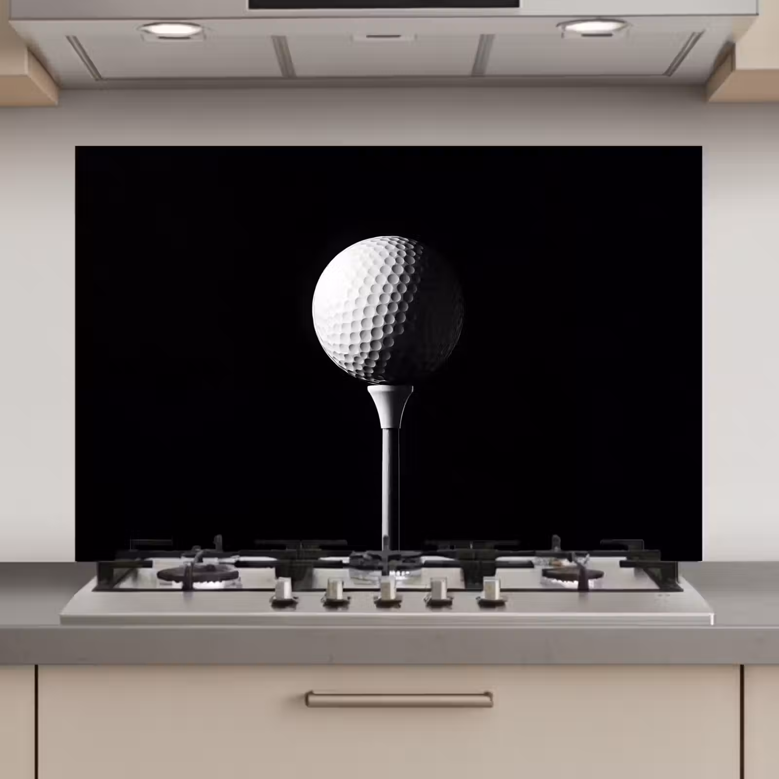 Spatscherm keuken - Golfbal - Minimalistisch - Wit — 1