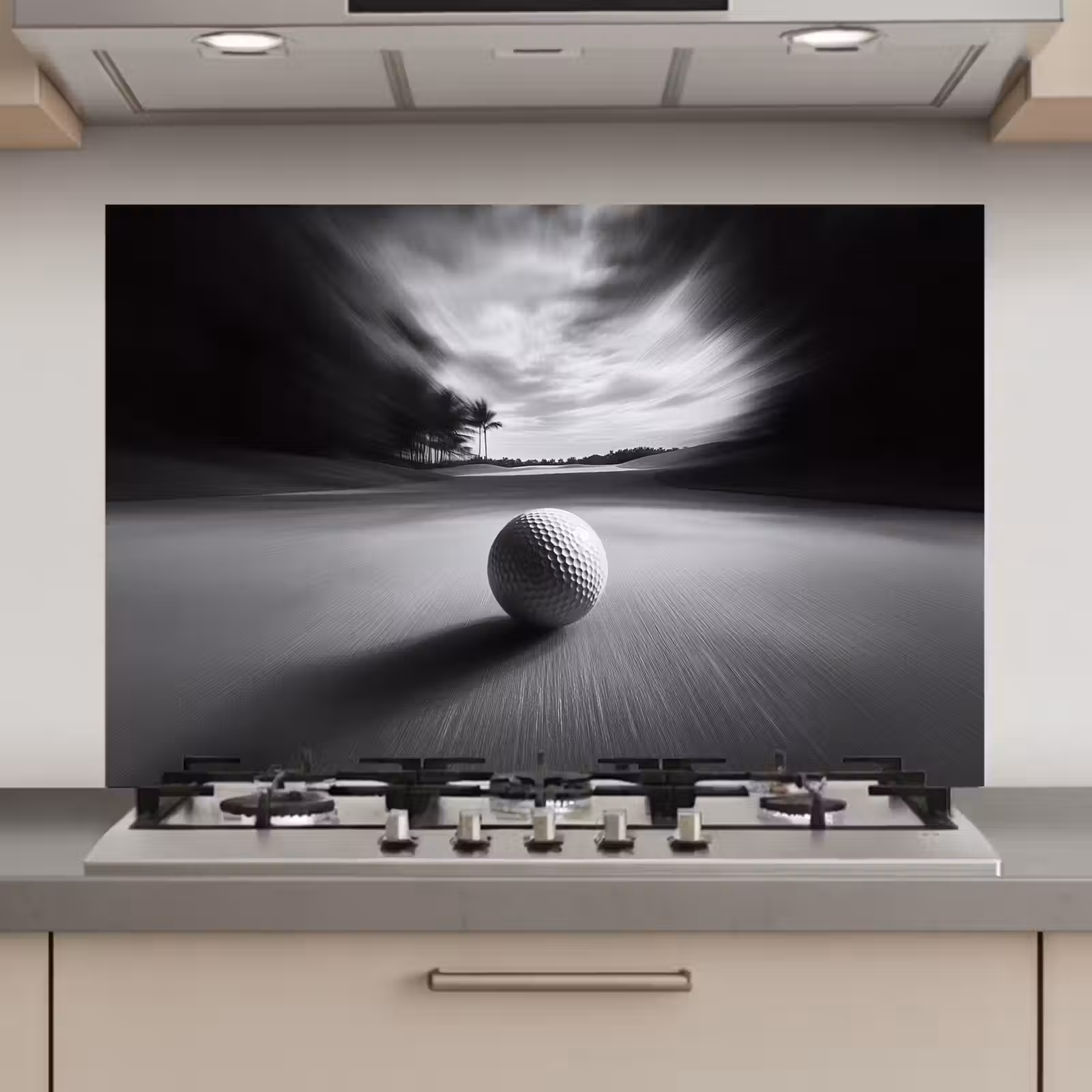 Spatscherm keuken - Golfbal - Wazig - Zwart — 1