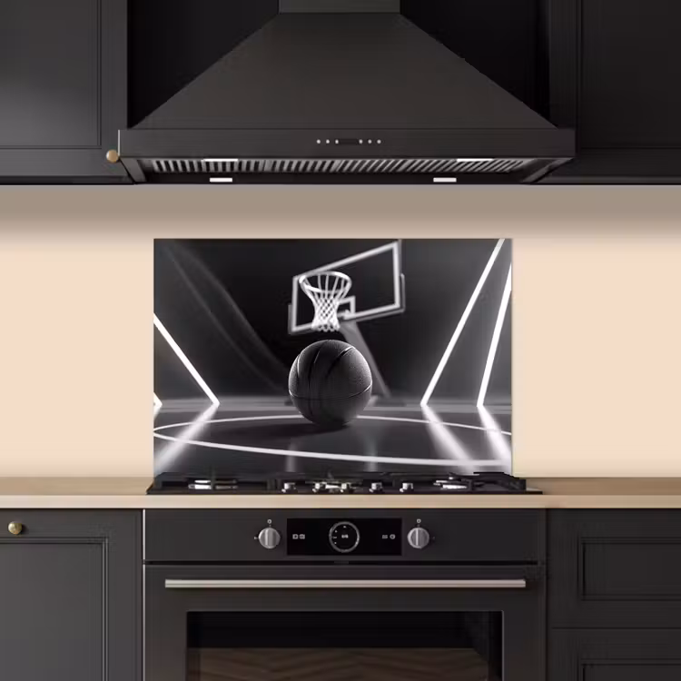 Spatscherm keuken - Basketbal - Basketbalveld - Lichtlijnen — 2