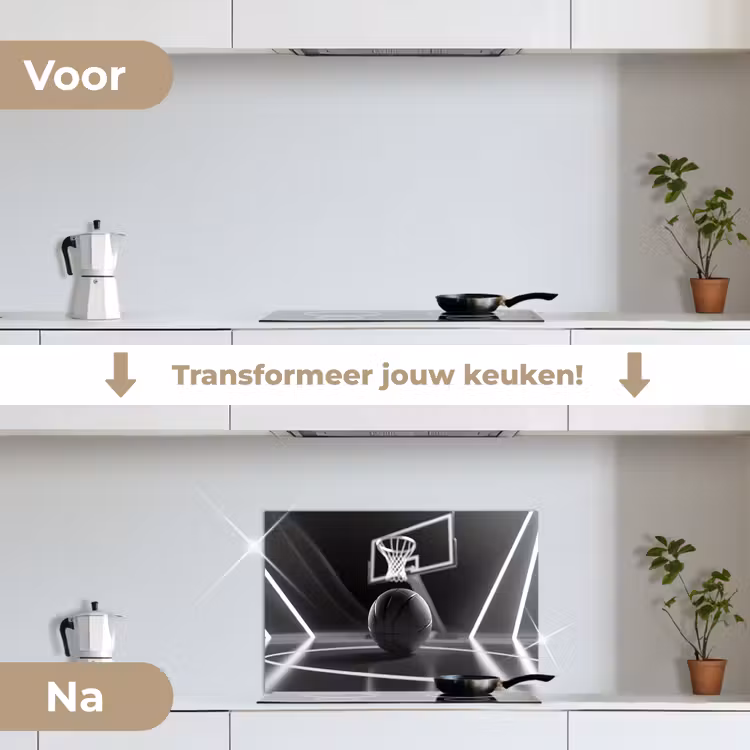 Spatscherm keuken - Basketbal - Basketbalveld - Lichtlijnen — 3