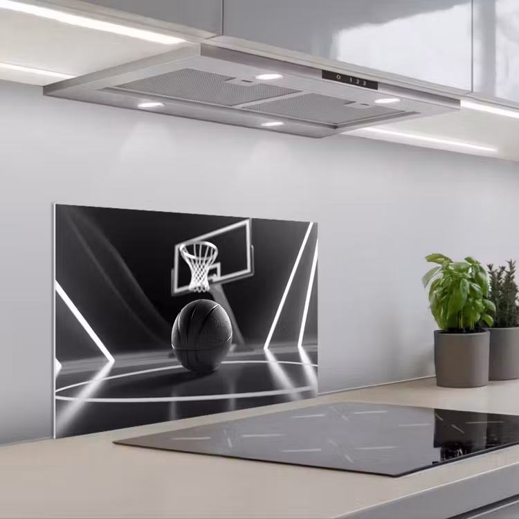 Spatscherm keuken - Basketbal - Basketbalveld - Lichtlijnen — 5