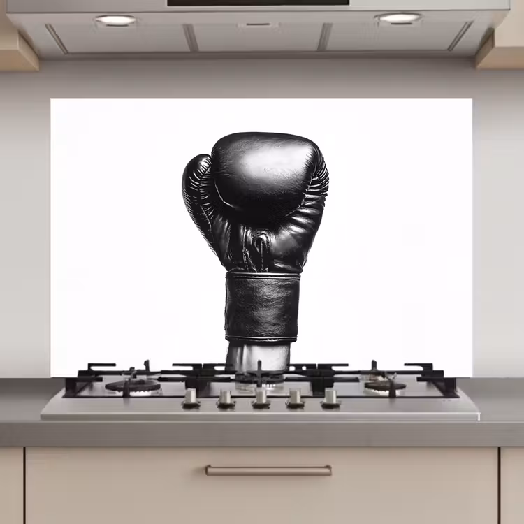 Spatscherm keuken - Bokshandschoen - Zwart - Hand — 1