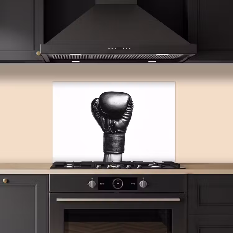 Spatscherm keuken - Bokshandschoen - Zwart - Hand — 2