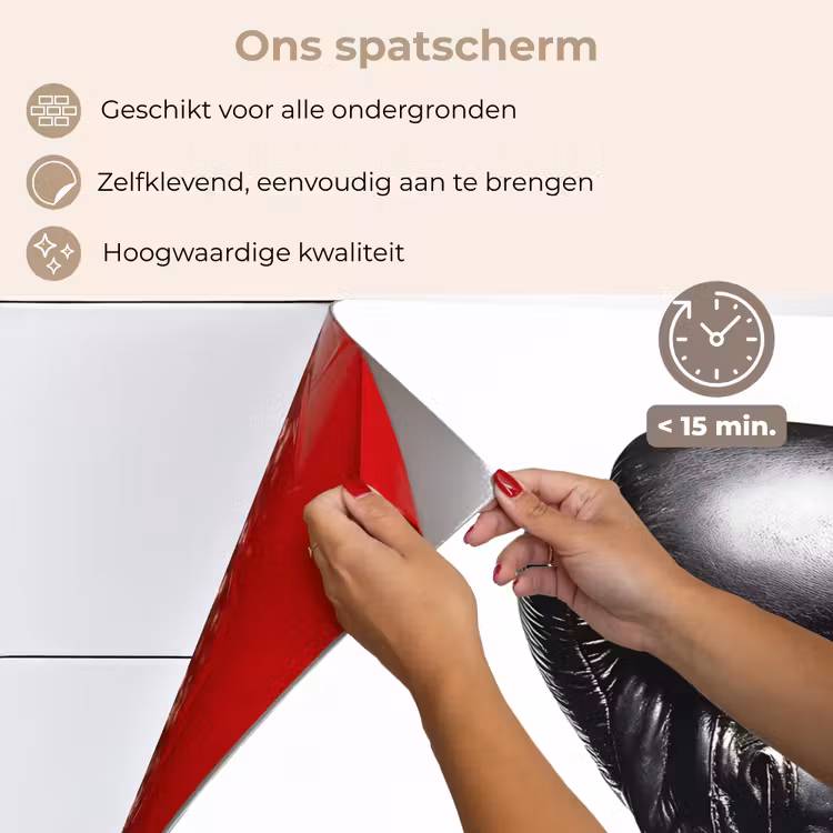 Spatscherm keuken - Bokshandschoen - Zwart - Hand — 4