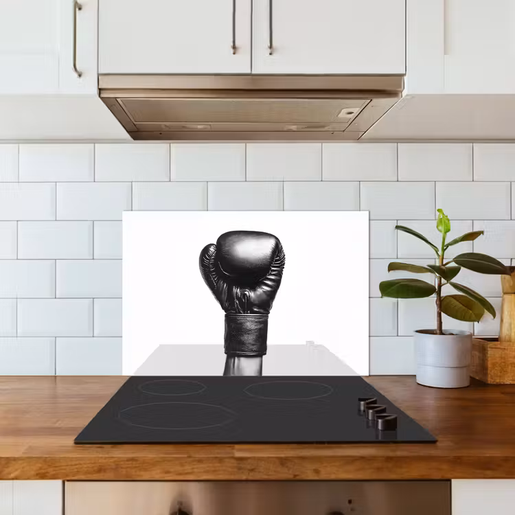 Spatscherm keuken - Bokshandschoen - Zwart - Hand — 6