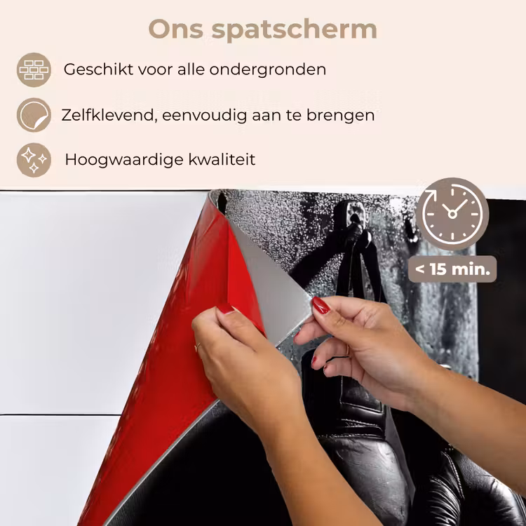 Spatscherm keuken - Bokshandschoenen - Muur - Duister - Zwart — 4