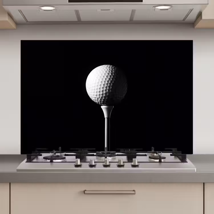 Spatscherm keuken - Golfbal - Minimalistisch - Wit — 1