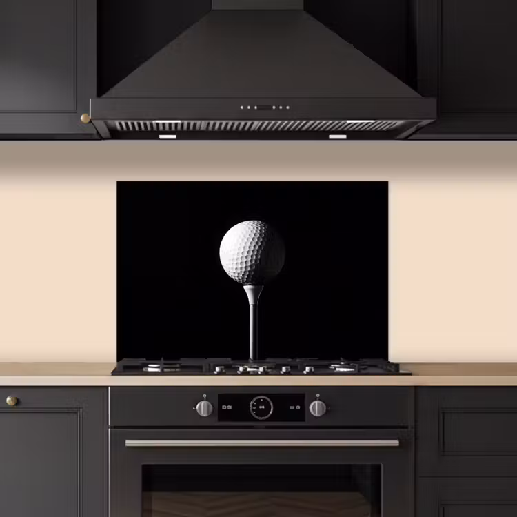 Spatscherm keuken - Golfbal - Minimalistisch - Wit — 2