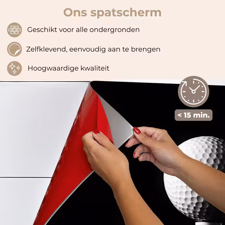 Spatscherm keuken - Golfbal - Minimalistisch - Wit — 4