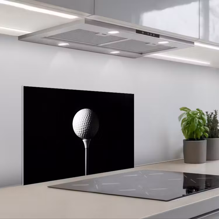 Spatscherm keuken - Golfbal - Minimalistisch - Wit — 5