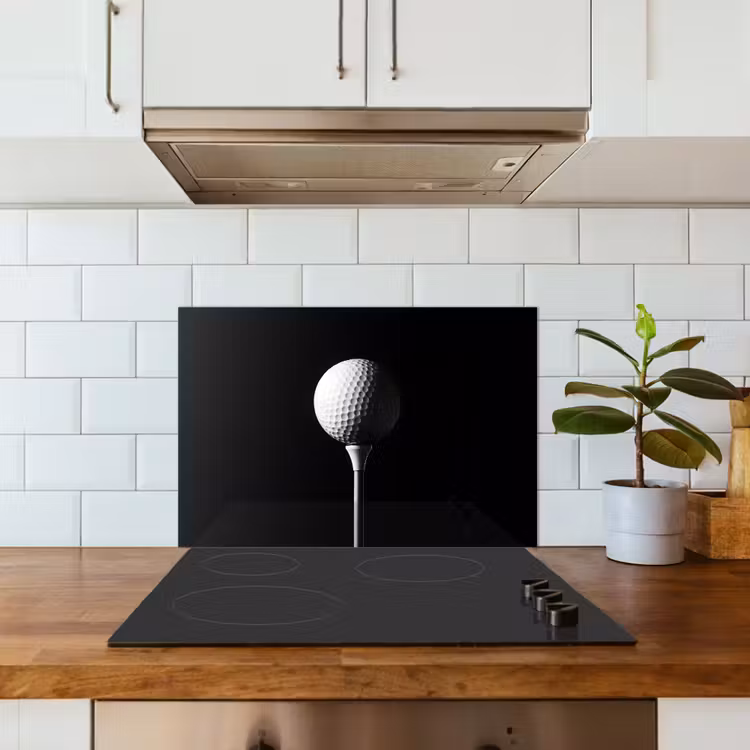 Spatscherm keuken - Golfbal - Minimalistisch - Wit — 6
