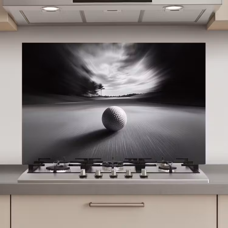 Spatscherm keuken - Golfbal - Wazig - Zwart — 1