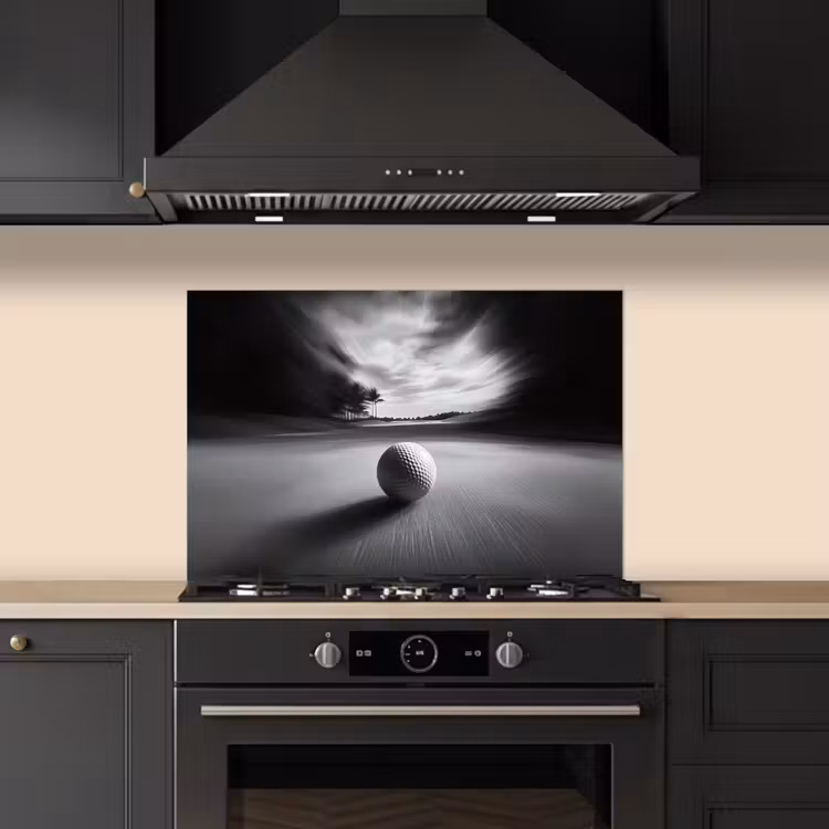 Spatscherm keuken - Golfbal - Wazig - Zwart — 2
