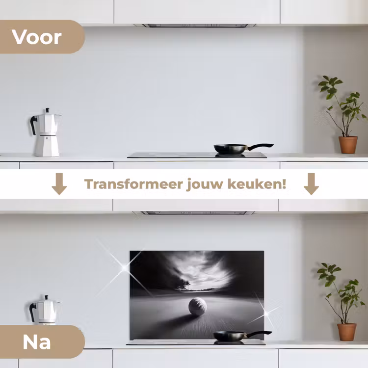 Spatscherm keuken - Golfbal - Wazig - Zwart — 3