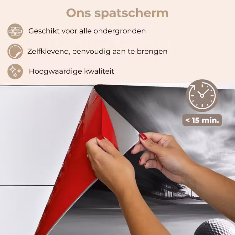 Spatscherm keuken - Golfbal - Wazig - Zwart — 4