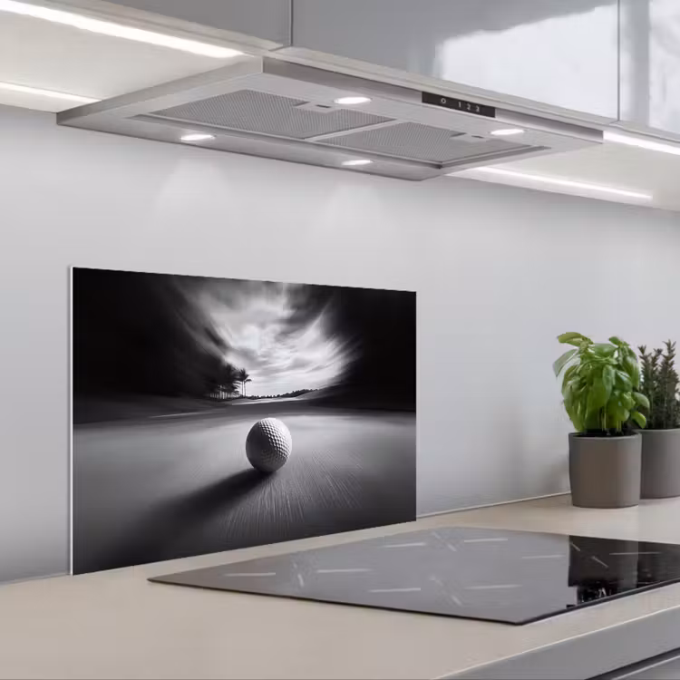 Spatscherm keuken - Golfbal - Wazig - Zwart — 5