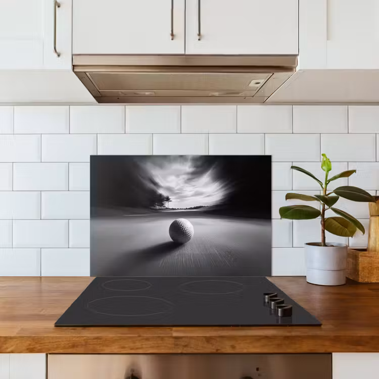 Spatscherm keuken - Golfbal - Wazig - Zwart — 6