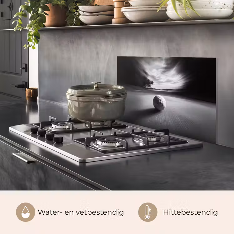 Spatscherm keuken - Golfbal - Wazig - Zwart — 7