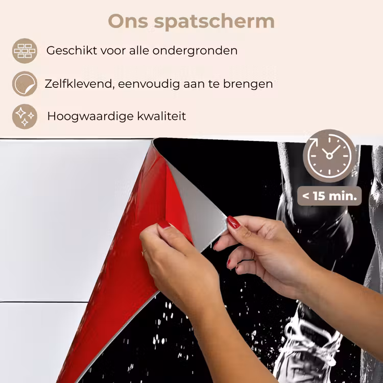 Spatscherm keuken - Hardloopschoenen - Rennen - Druppels - Zwart — 4