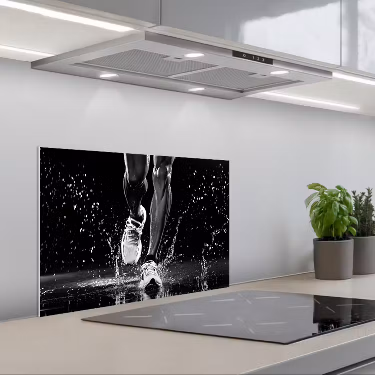 Spatscherm keuken - Hardloopschoenen - Rennen - Druppels - Zwart — 5