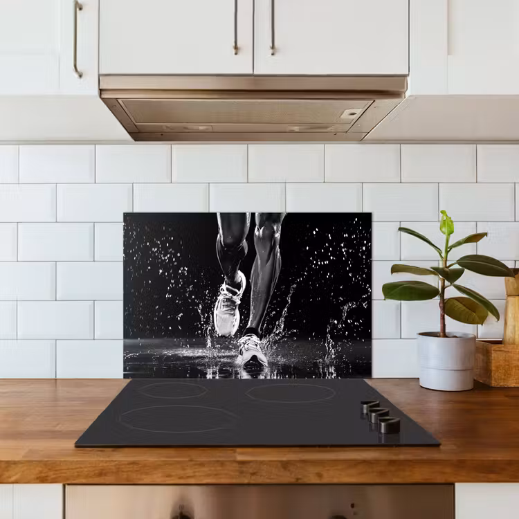 Spatscherm keuken - Hardloopschoenen - Rennen - Druppels - Zwart — 6