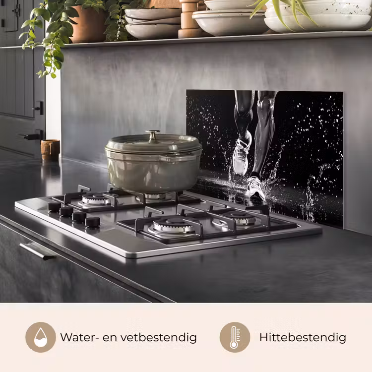 Spatscherm keuken - Hardloopschoenen - Rennen - Druppels - Zwart — 7