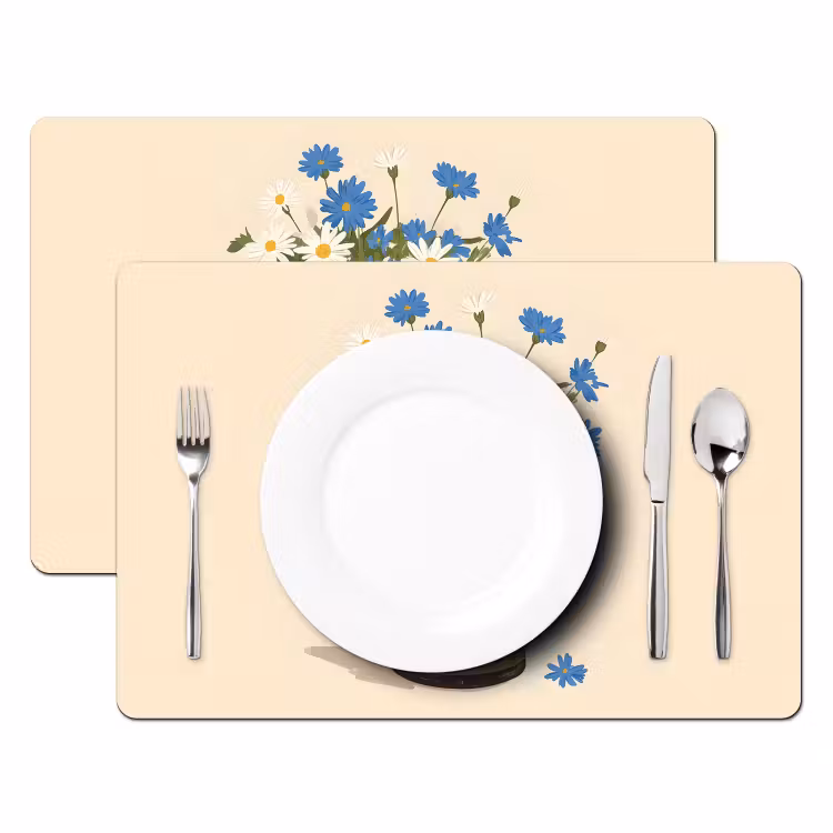 Placemat - 6 stuks - Coffee - Blik - Minimalistisch - Bloemen — 2