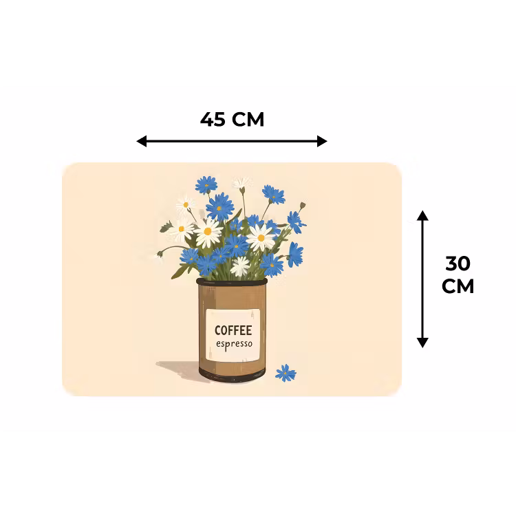 Placemat - 6 stuks - Coffee - Blik - Minimalistisch - Bloemen — 3