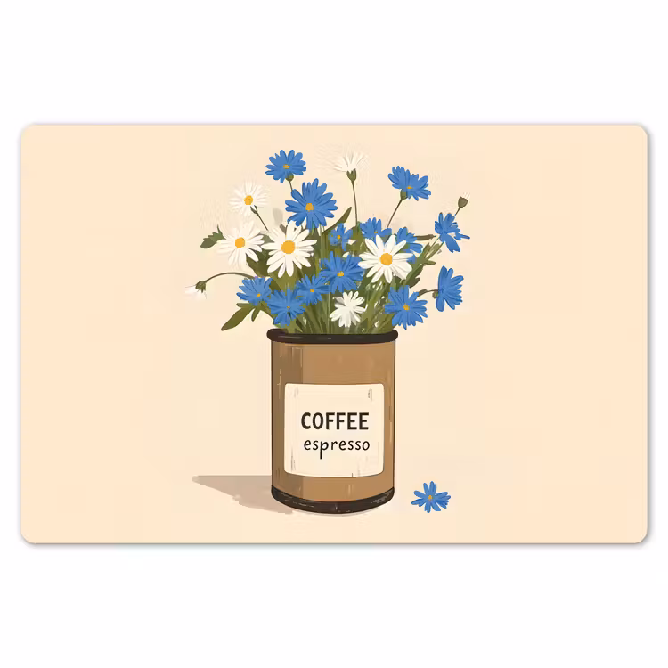 Placemat - 6 stuks - Coffee - Blik - Minimalistisch - Bloemen — 7
