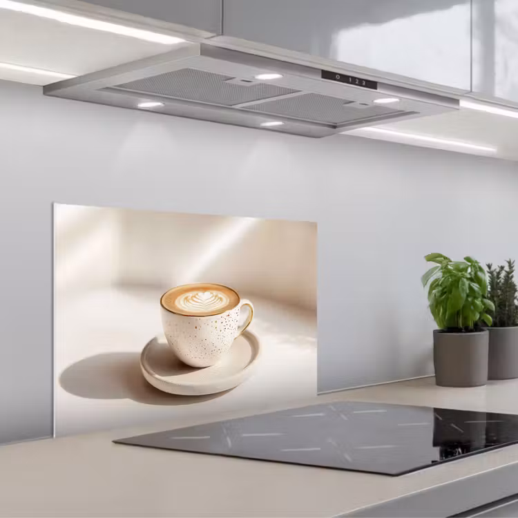 Spatscherm keuken - Cappuccino - Schuim - Schotel - Beige — 5
