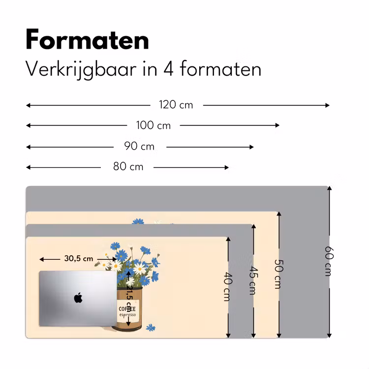Bureau onderlegger - Coffee - Blik - Minimalistisch - Bloemen — 7