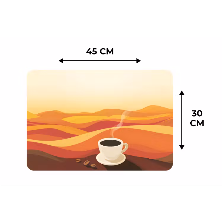 Placemat - 6 stuks - Koffie - Landschap - Oranje - Koffiebonen — 3