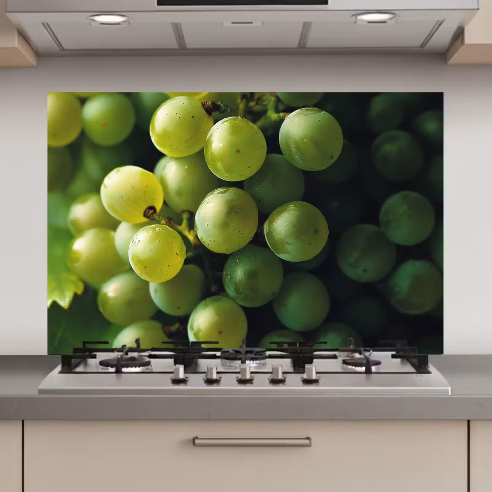 Spatscherm keuken - Druiven - Tros - Groen — 1