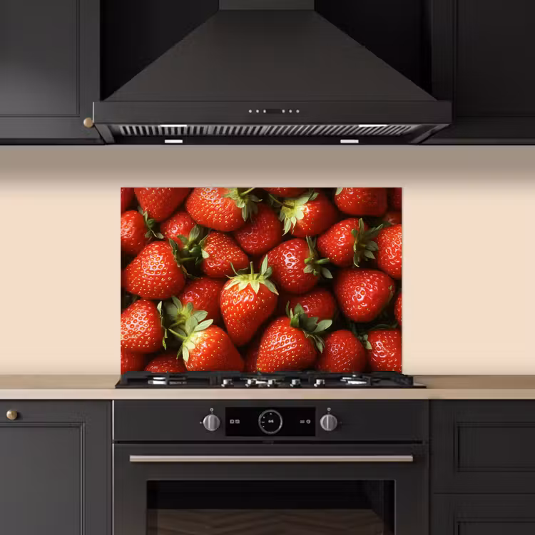 Spatscherm keuken - Aardbei - Fruit - Rood — 2