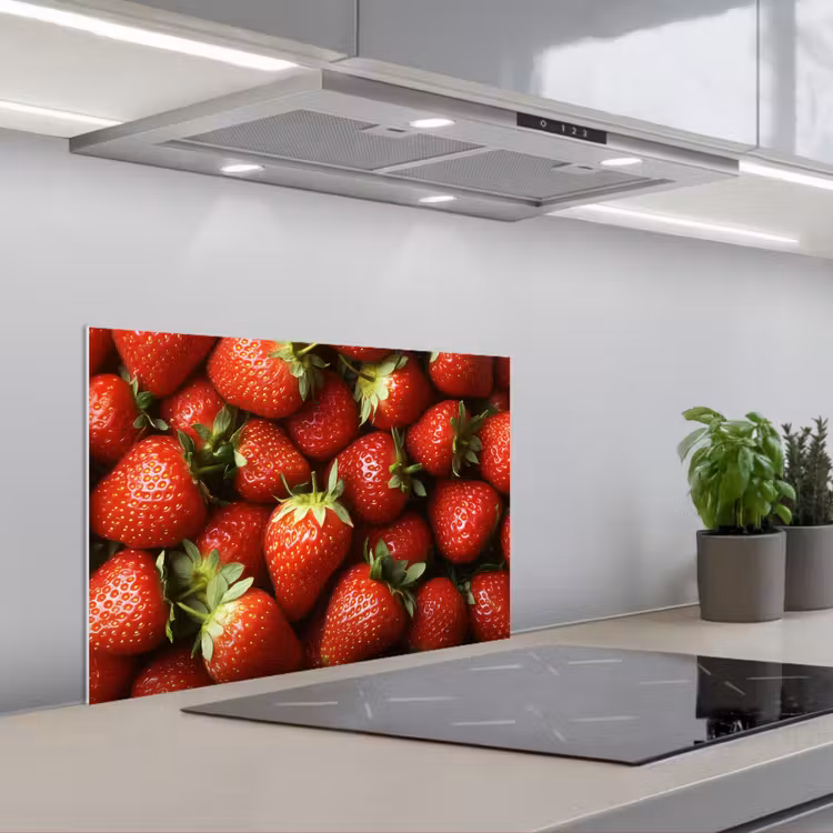 Spatscherm keuken - Aardbei - Fruit - Rood — 5