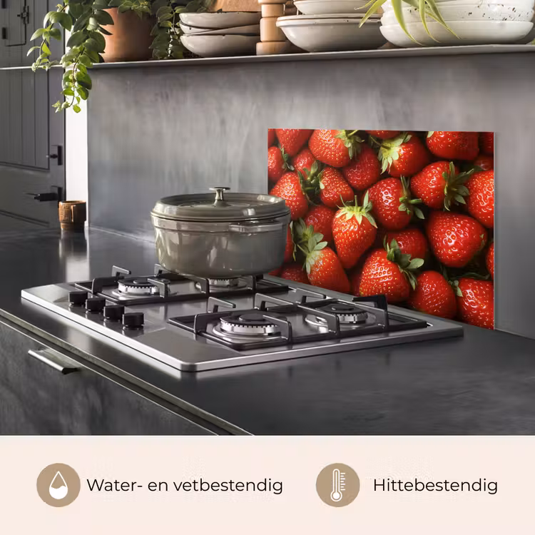 Spatscherm keuken - Aardbei - Fruit - Rood — 7