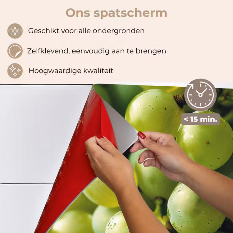 Spatscherm keuken - Druiven - Tros - Groen — 4
