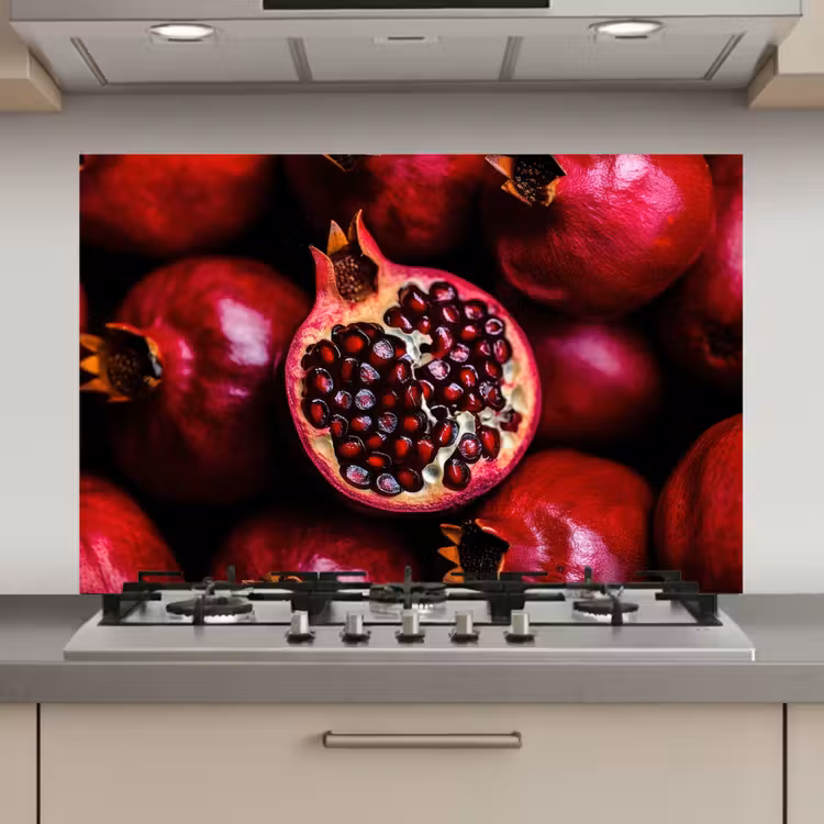 Spatscherm keuken - Granaatappel - Rood - Fruit — 1